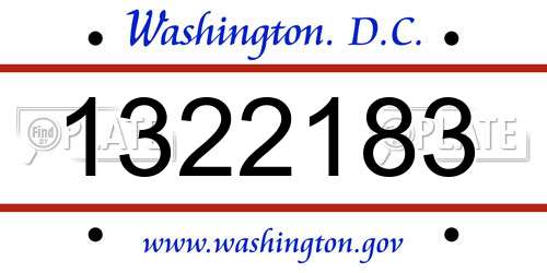 1322183 District Of Columbia License Plate