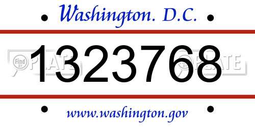 1323768 District Of Columbia License Plate
