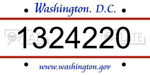 1324220 District Of Columbia License Plate