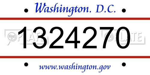 1324270 District Of Columbia License Plate