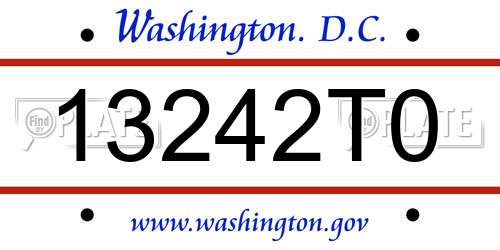13242T0 District Of Columbia License Plate