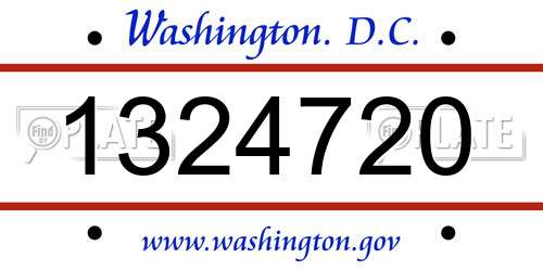 1324720 District Of Columbia License Plate