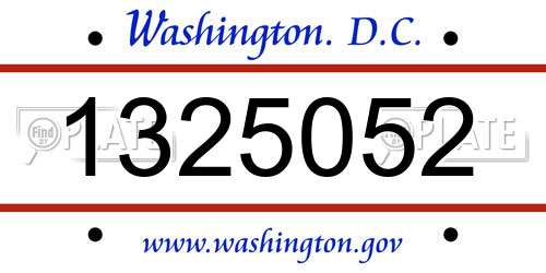 1325052 District Of Columbia License Plate