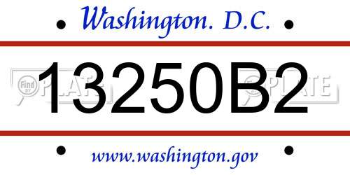 13250B2 District Of Columbia License Plate