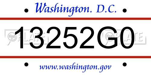 13252G0 District Of Columbia License Plate