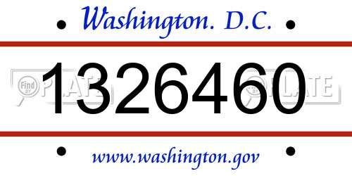 1326460 District Of Columbia License Plate