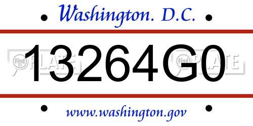 13264G0 District Of Columbia License Plate