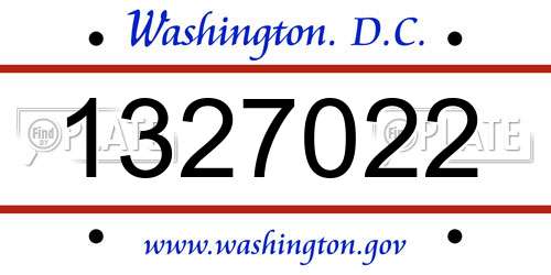 1327022 District Of Columbia License Plate