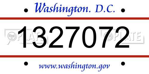 1327072 District Of Columbia License Plate