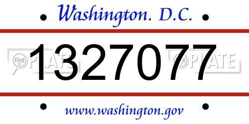 1327077 District Of Columbia License Plate