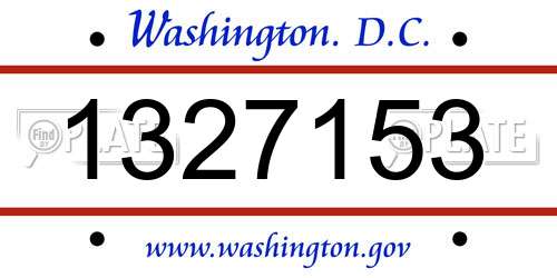 1327153 District Of Columbia License Plate