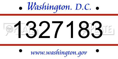 1327183 District Of Columbia License Plate