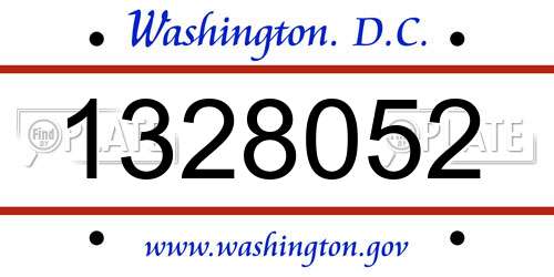 1328052 District Of Columbia License Plate