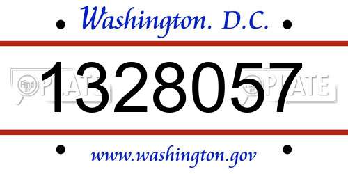1328057 District Of Columbia License Plate