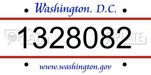 1328082 District Of Columbia License Plate