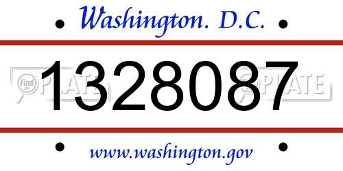 1328087 District Of Columbia License Plate