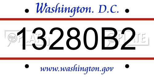 13280B2 District Of Columbia License Plate