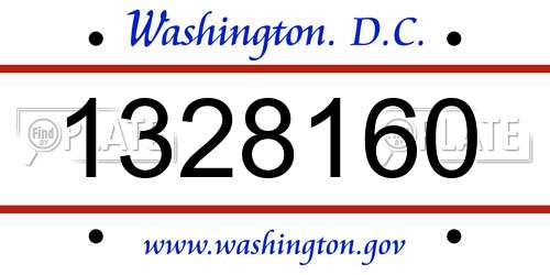1328160 District Of Columbia License Plate