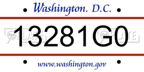 13281G0 District Of Columbia License Plate