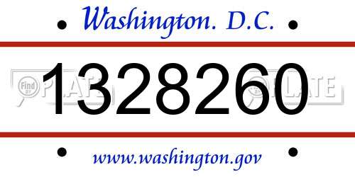 1328260 District Of Columbia License Plate