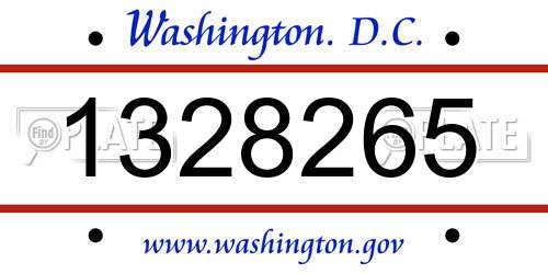 1328265 District Of Columbia License Plate