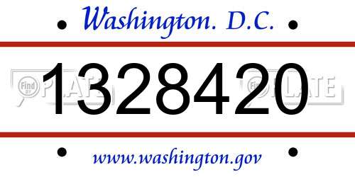 1328420 District Of Columbia License Plate
