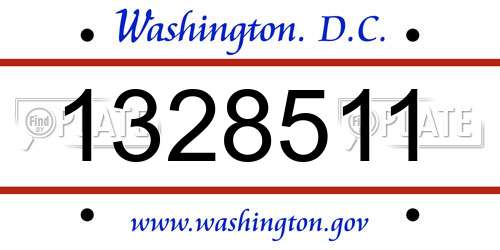 1328511 District Of Columbia License Plate