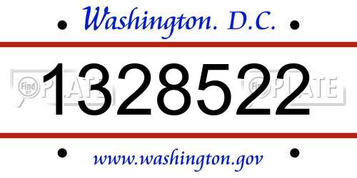 1328522 District Of Columbia License Plate