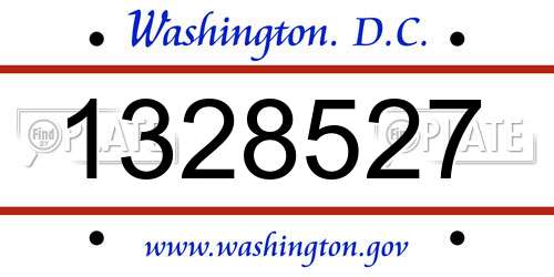 1328527 District Of Columbia License Plate