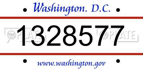 1328577 District Of Columbia License Plate