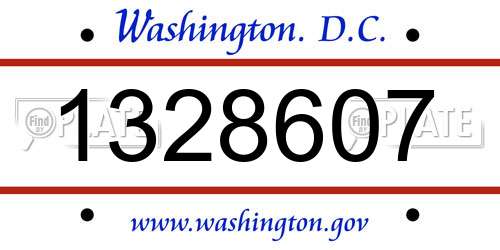 1328607 District Of Columbia License Plate