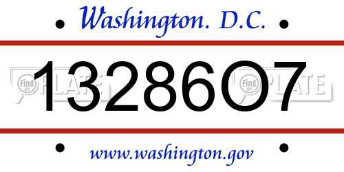 13286O7 District Of Columbia License Plate
