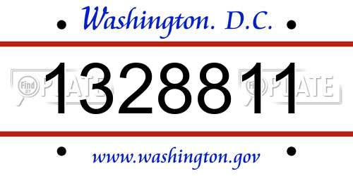 1328811 District Of Columbia License Plate