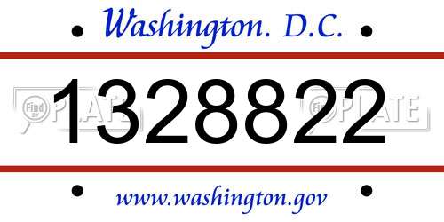 1328822 District Of Columbia License Plate