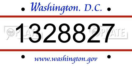 1328827 District Of Columbia License Plate