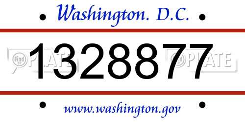 1328877 District Of Columbia License Plate