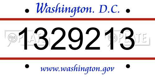 1329213 District Of Columbia License Plate