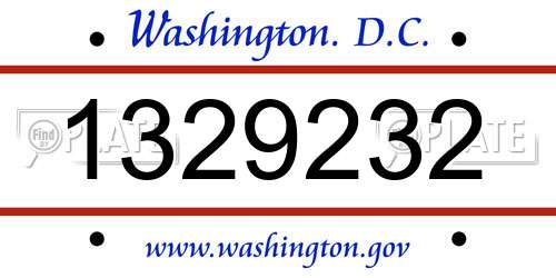 1329232 District Of Columbia License Plate