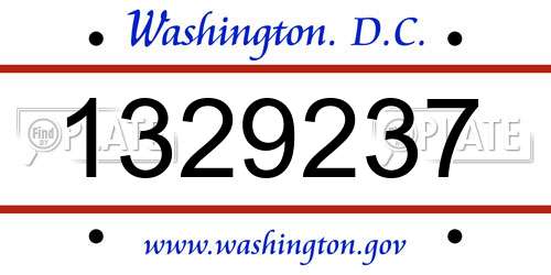 1329237 District Of Columbia License Plate