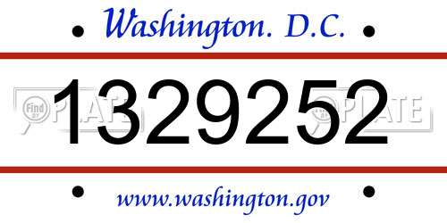 1329252 District Of Columbia License Plate