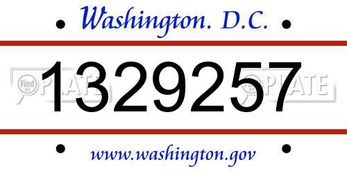 1329257 District Of Columbia License Plate