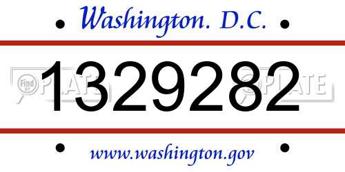 1329282 District Of Columbia License Plate