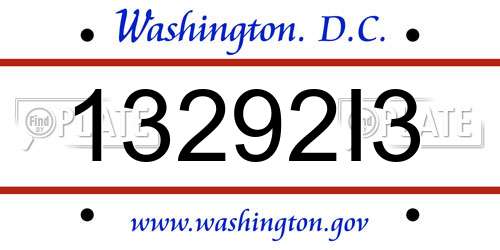 13292I3 District Of Columbia License Plate