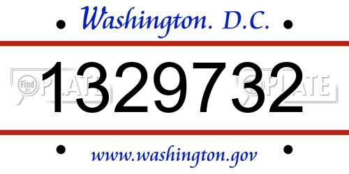 1329732 District Of Columbia License Plate