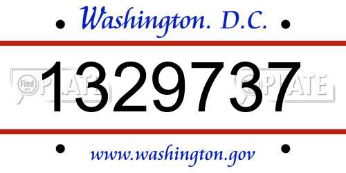 1329737 District Of Columbia License Plate