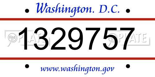 1329757 District Of Columbia License Plate