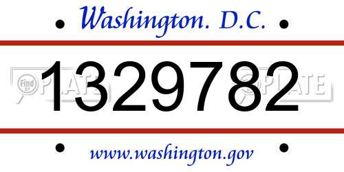 1329782 District Of Columbia License Plate