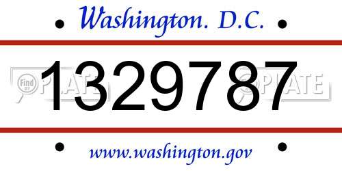 1329787 District Of Columbia License Plate