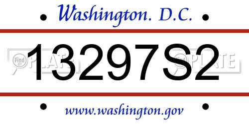 13297S2 District Of Columbia License Plate