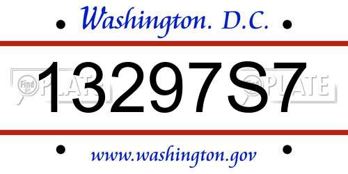 13297S7 District Of Columbia License Plate